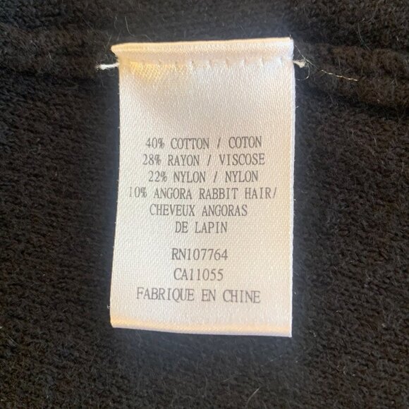 One Girl Who Angora Blend Black Open Cardigan Sweater Women’s Size Small - Picture 4 of 11